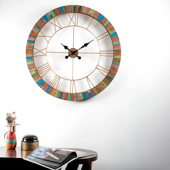 VEDAS Mystical India Wooden Wall Clock - 71.1cm