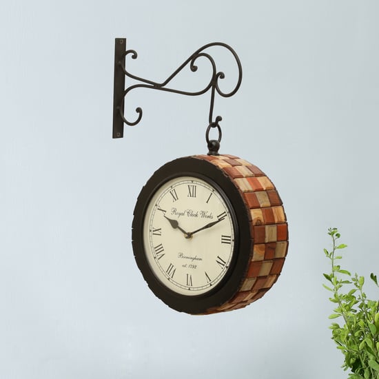 VEDAS Mystical India Metal Double-Sided Wall Clock - 25.4cm