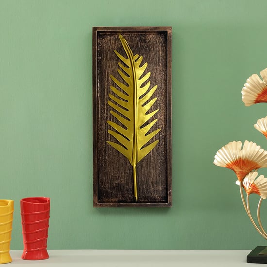 VEDAS Mystical India Metal Palm Leaf Wall Accent
