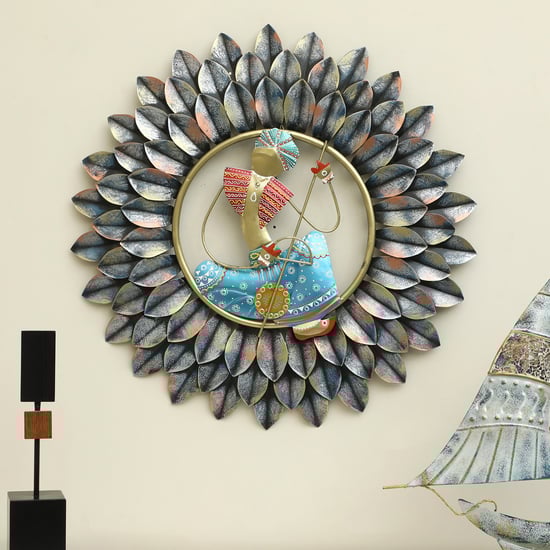VEDAS Mystical India Metal Musician Wall Decor