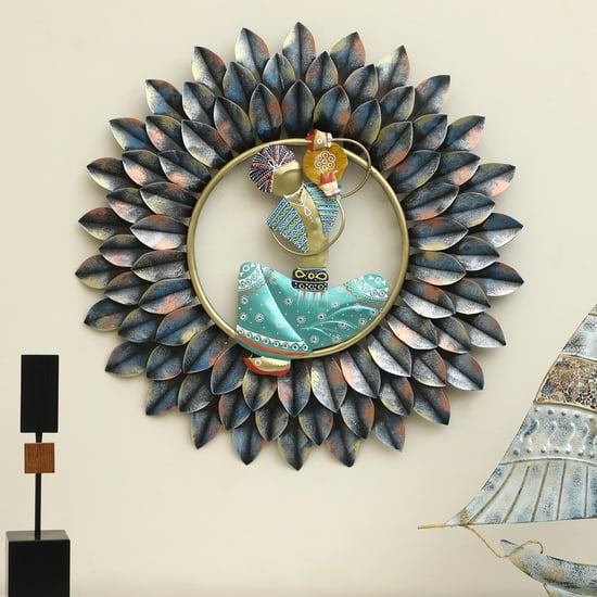 VEDAS Mystical India Metal Tabla Musician Wall Accent