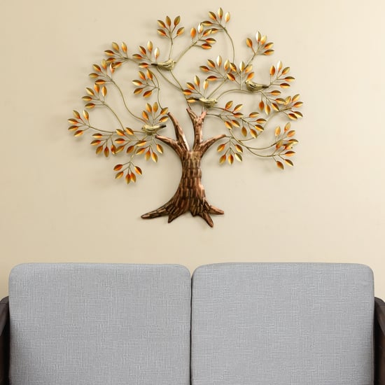VEDAS Mystical India Metal Tree with Birds Wall Accent