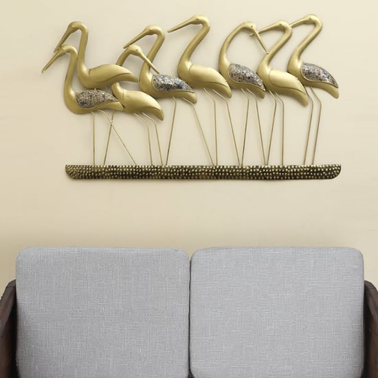 VEDAS Mystical India Metal Flamingo Family Wall Accent