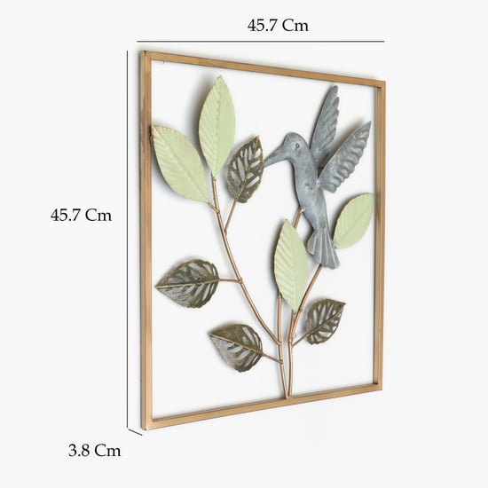 VEDAS Mystical India Metal Bird on Leaf Wall Accent