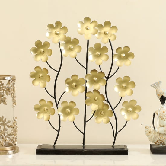 VEDAS Mystical India Metal Floral Table Accent