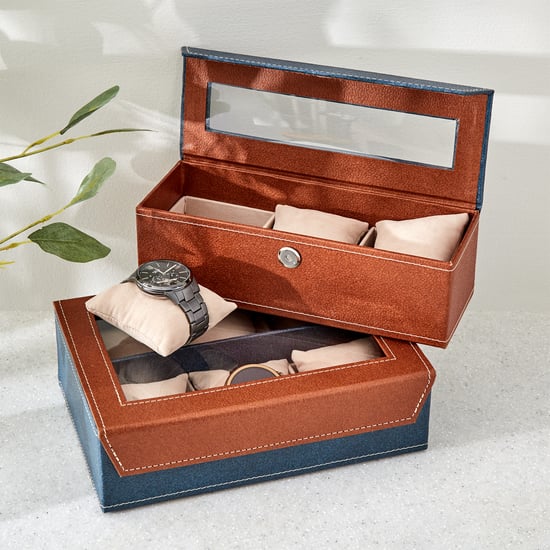 Orion Detroit Faux Leather 6-Compartment Watch Box