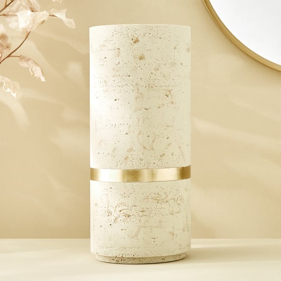 Botanica Travertine Polyresin Vase - Large