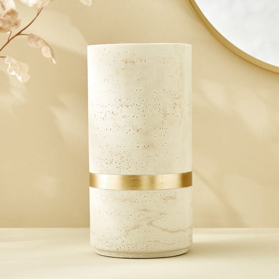 Botanica Travertine Polyresin Vase - Small