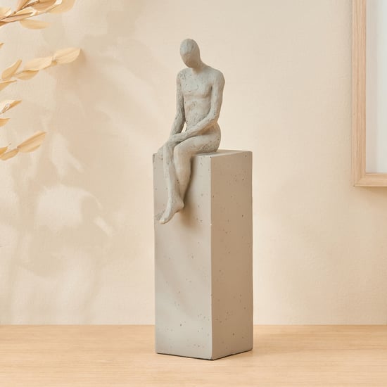 Oyster Tessera Polyresin Sitting Human Figurine