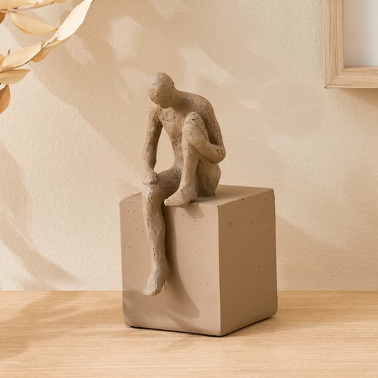 Oyster Tessera Polyresin Thinking Human Figurine