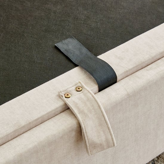 Stellar Elite Amelia Queen Bed with Hydraulic Storage and Headboard Extension - Cream