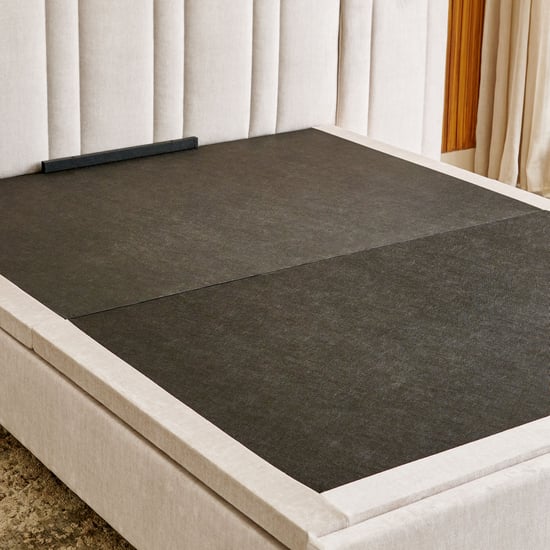 Stellar Elite Amelia Queen Bed with Hydraulic Storage and Headboard Extension - Cream