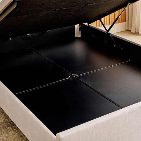 Stellar Elite Amelia Queen Bed with Hydraulic Storage and Headboard Extension - Cream