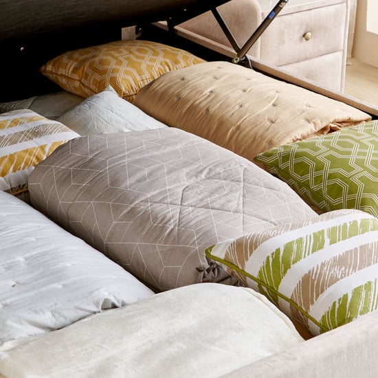 Stellar Elite Amelia Queen Bed with Hydraulic Storage and Headboard Extension - Cream