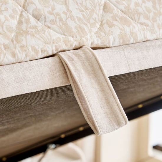 Stellar Elite Amelia Queen Bed with Hydraulic Storage and Headboard Extension - Cream