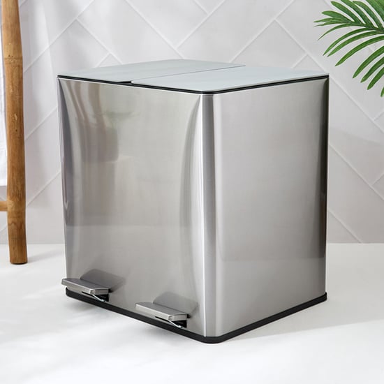 Sedona Dunes Metal Pedal Dual Compartment Waste Bin - 15+15L
