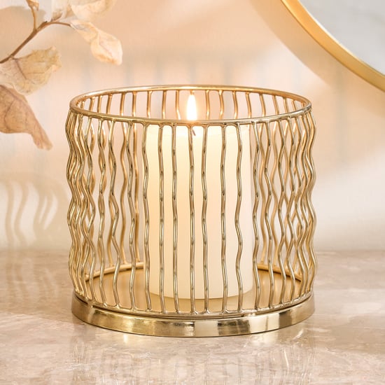 Ember Opt Metal Zig-Zag Pillar Candle Holder