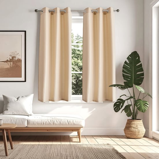 Sierra Set of 2 Woven Light Filtering Window Curtains - 5ft