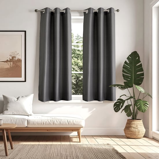 Sierra Set of 2 Woven Light Filtering Window Curtains - 5ft