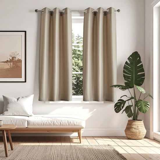 Sierra Set of 2 Woven Light Filtering Window Curtains - 5ft