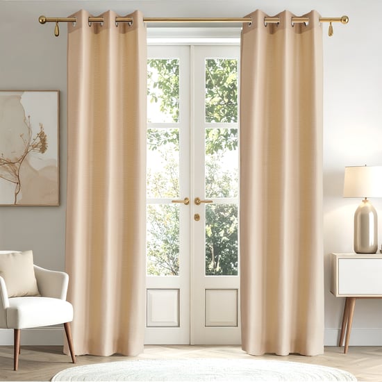 Sierra Set of 2 Woven Light Filtering Door Curtains - 7ft