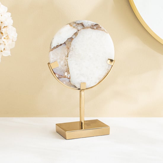 Grantley Opt Onyxia Marble Disk Table Accent