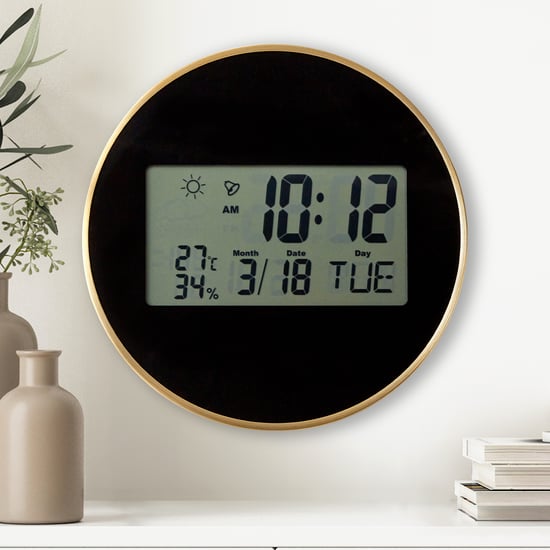 Casablanca Luxe Metal Digital Wall Clock - 25cm