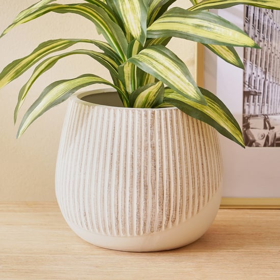 Gloria Earthy Terracotta Ribbed Floor Planter