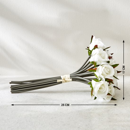 Botanical Bunch Set of 15 Artificial Rose Bouquet - 25cm