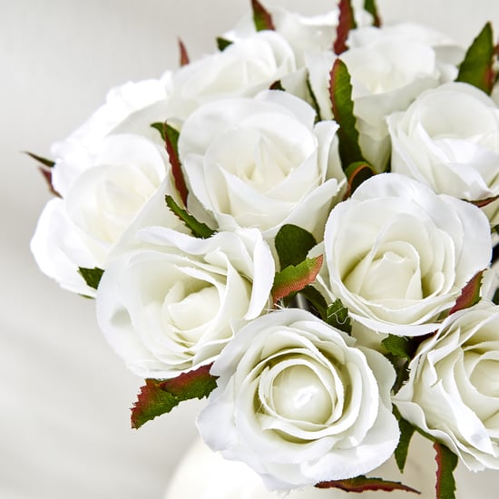 Botanical Bunch Set of 15 Artificial Rose Bouquet - 25cm