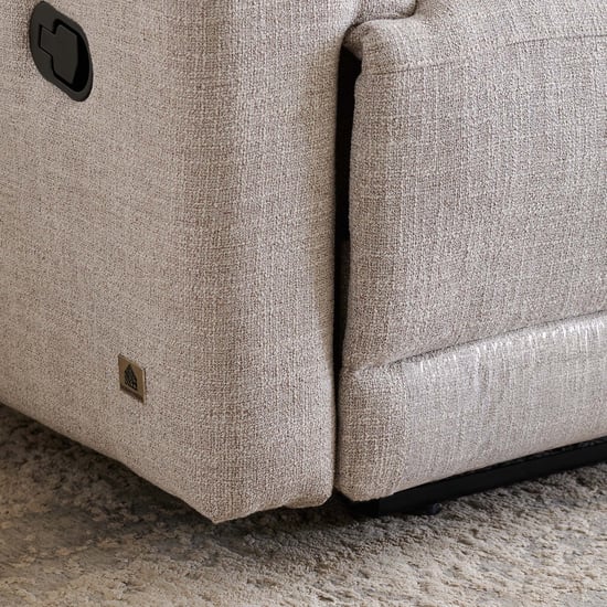 Lambert Fabric 2-Seater Recliner with Console - Beige