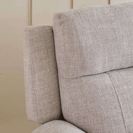 Lambert Fabric 2-Seater Recliner with Console - Beige