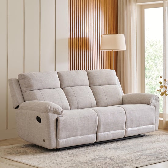 Lambert Fabric 3-Seater Recliner - Beige