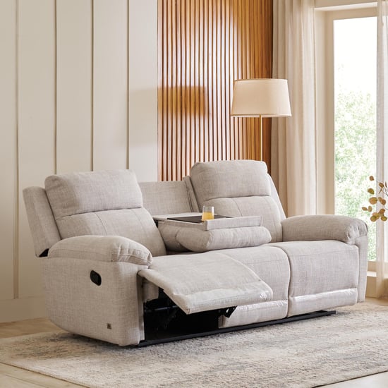 Lambert Fabric 3-Seater Recliner - Beige