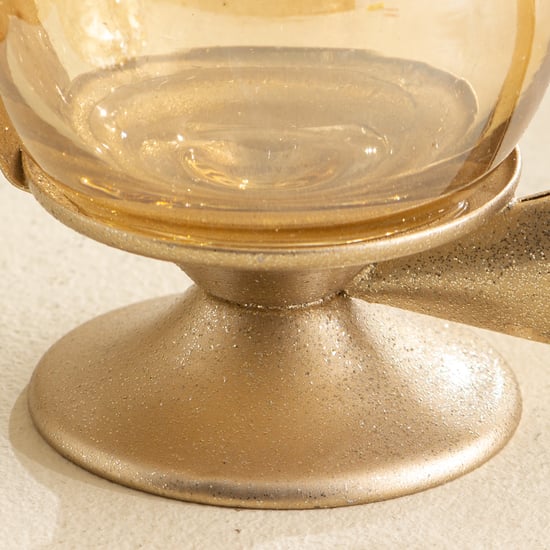 Tamaira Purl Set of 2 Metal Peacock T-Light Holders