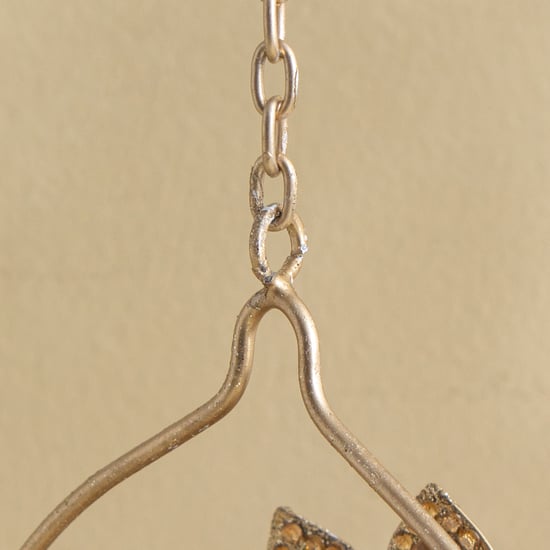 Tamaira Purl Set of 2 Metal Peacock Hanging Votive Candle Holders