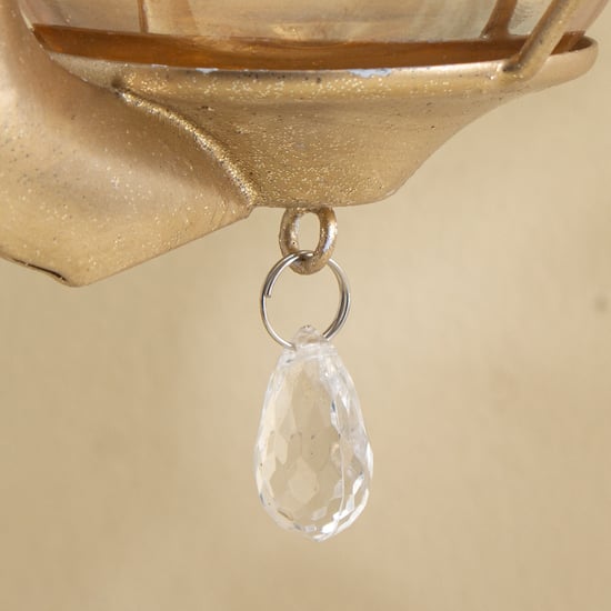 Tamaira Purl Set of 2 Metal Peacock Hanging Votive Candle Holders