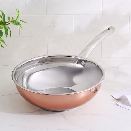 Lisbon Peony Stainless Steel Wok - 3.9L