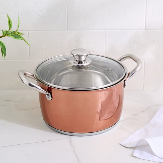 Lisbon Peony Stainless Steel Casserole with Lid - 3.7L