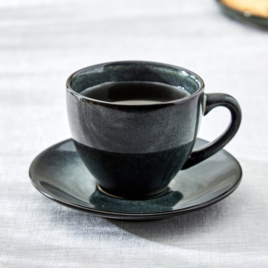Cadenza Spruce Stoneware Printed Cup and Saucer - 190ml