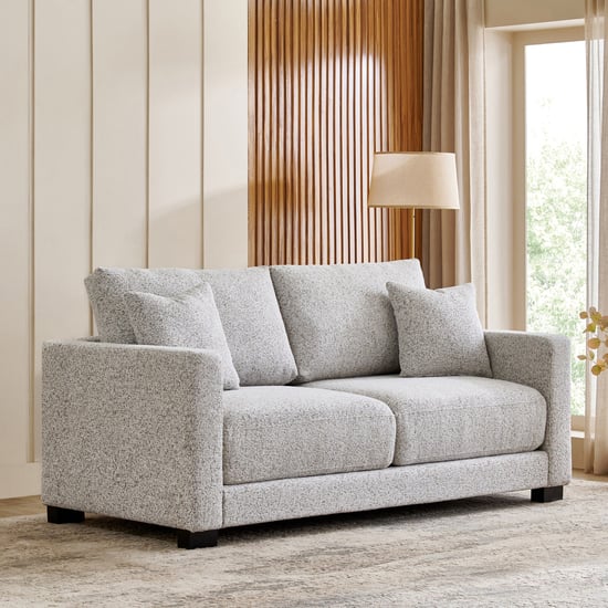 Gather Fabric 3-Seater Sofa with Cushions - Beige
