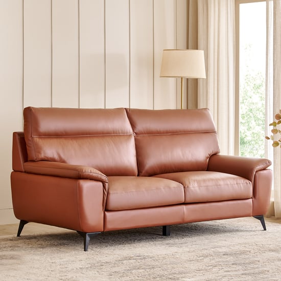 Aprilla NXT Half Leather 3-Seater Sofa - Tan