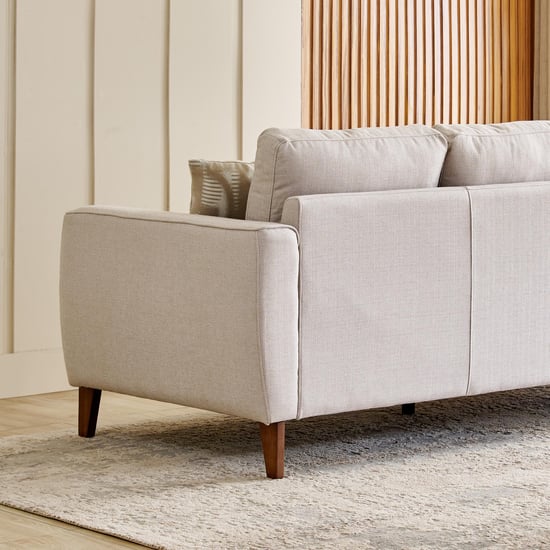 Halifax Fabric 3-Seater Sofa with Cushions - Beige
