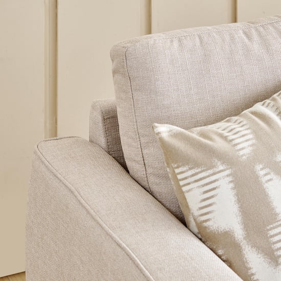 Halifax Fabric 3-Seater Sofa with Cushions - Beige
