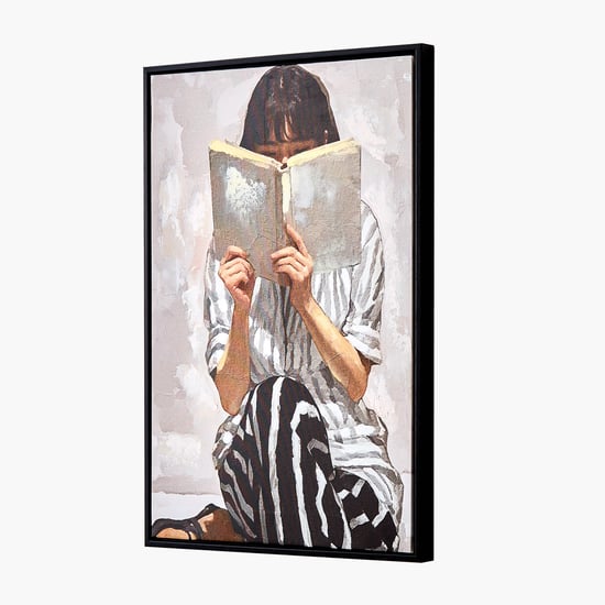 Artistry Dawn Canvas Hand Painted Reading Lady Picture Frame - 40x60cm