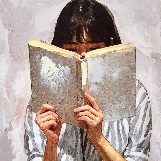 Artistry Dawn Canvas Hand Painted Reading Lady Picture Frame - 40x60cm