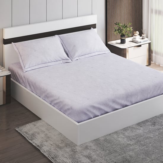 Oxford Bloom Cotton 144TC Floral Print 3Pcs King Fitted Bedsheet Set