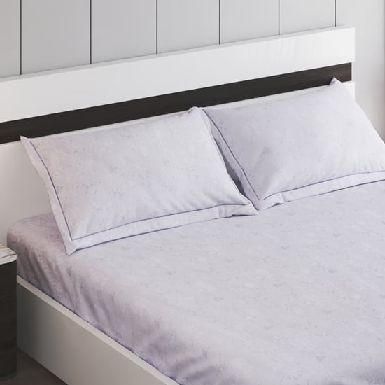 Oxford Bloom Cotton 144TC Floral Print 3Pcs King Fitted Bedsheet Set