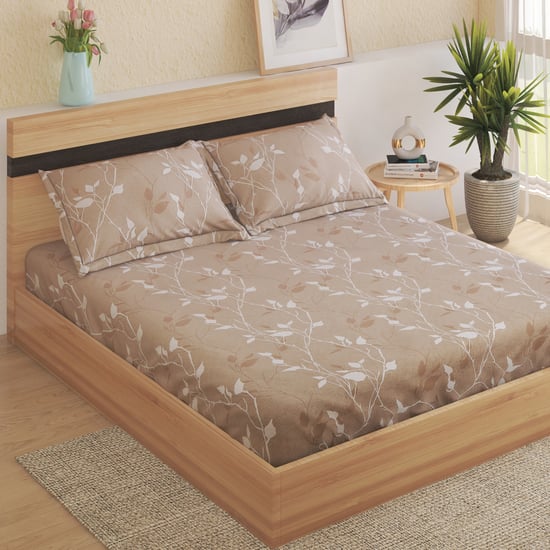 Oxford Sakura Cotton 144TC Printed 3Pcs Super King Bedsheet Set