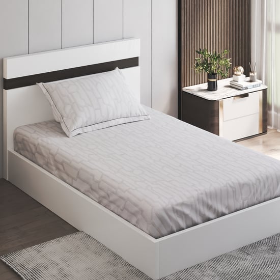 Oxford Geo Cotton 144TC Printed 2Pcs Single Bedsheet Set